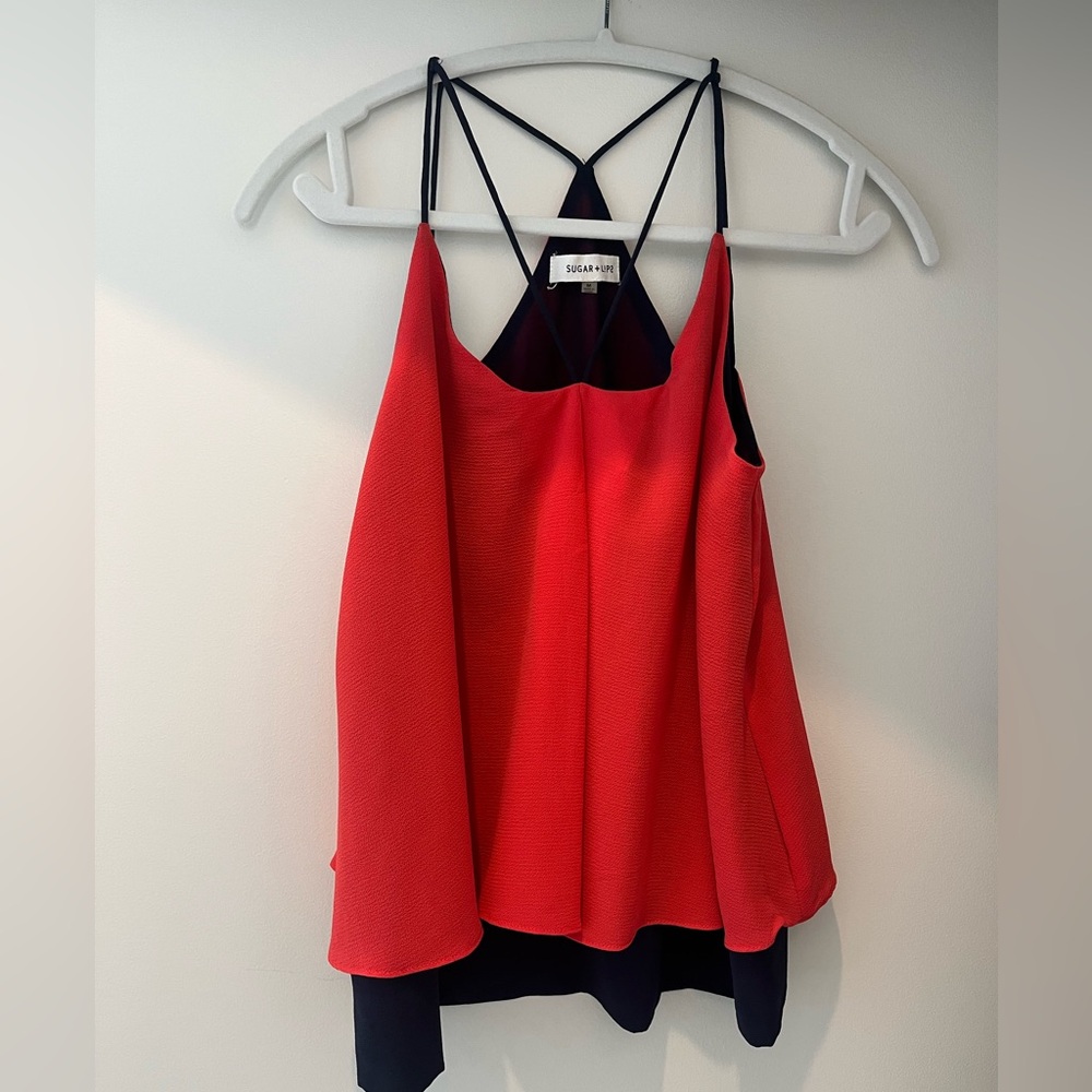 Red and Black Women's Top